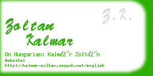 zoltan kalmar business card